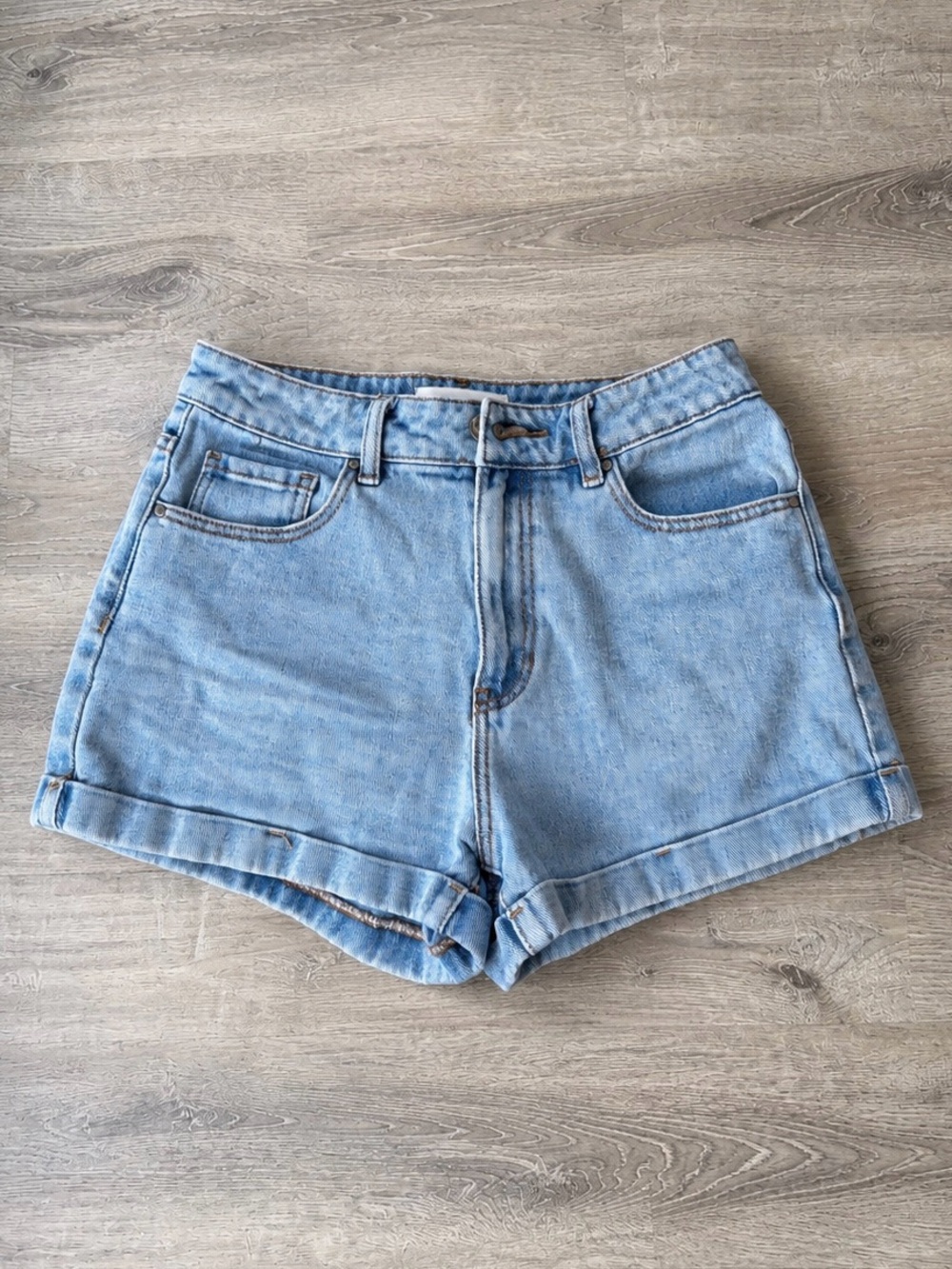 PacSun Mom Shorts Women’s Size 27 Light Wash High Rise Cuffed Denim
